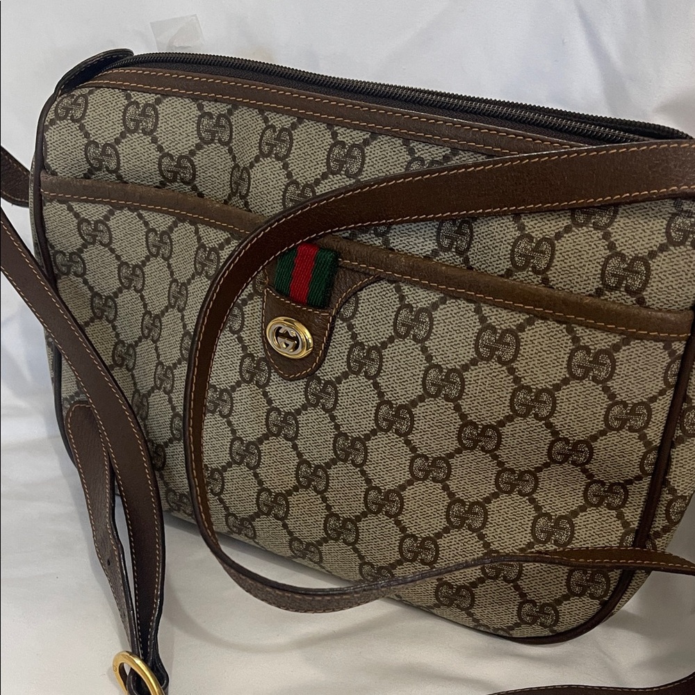 Gucci Beige and Brown Crossbody Bag